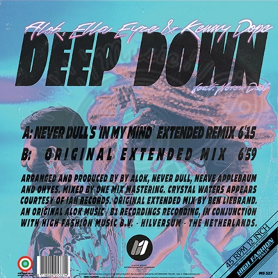 ALOK, NEVER DULL, KENNY DOPE Feat. ELLA EYRE & CRYSTAL WATERS - DEEP DOWN