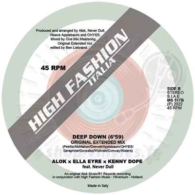 ALOK, NEVER DULL, KENNY DOPE Feat. ELLA EYRE & CRYSTAL WATERS - DEEP DOWN